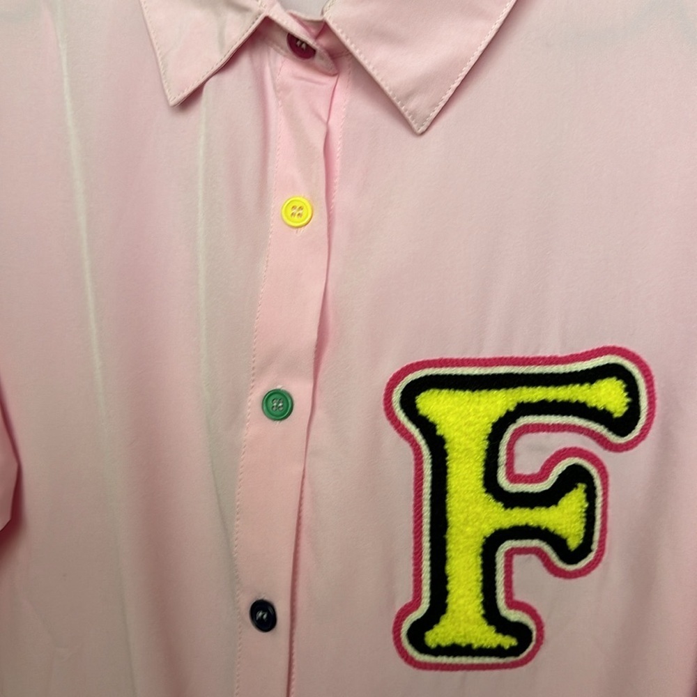 Pink Long Sleeves Initial “F” Costume Casual Summer Medium Top BNWOT - Picture 5 of 5